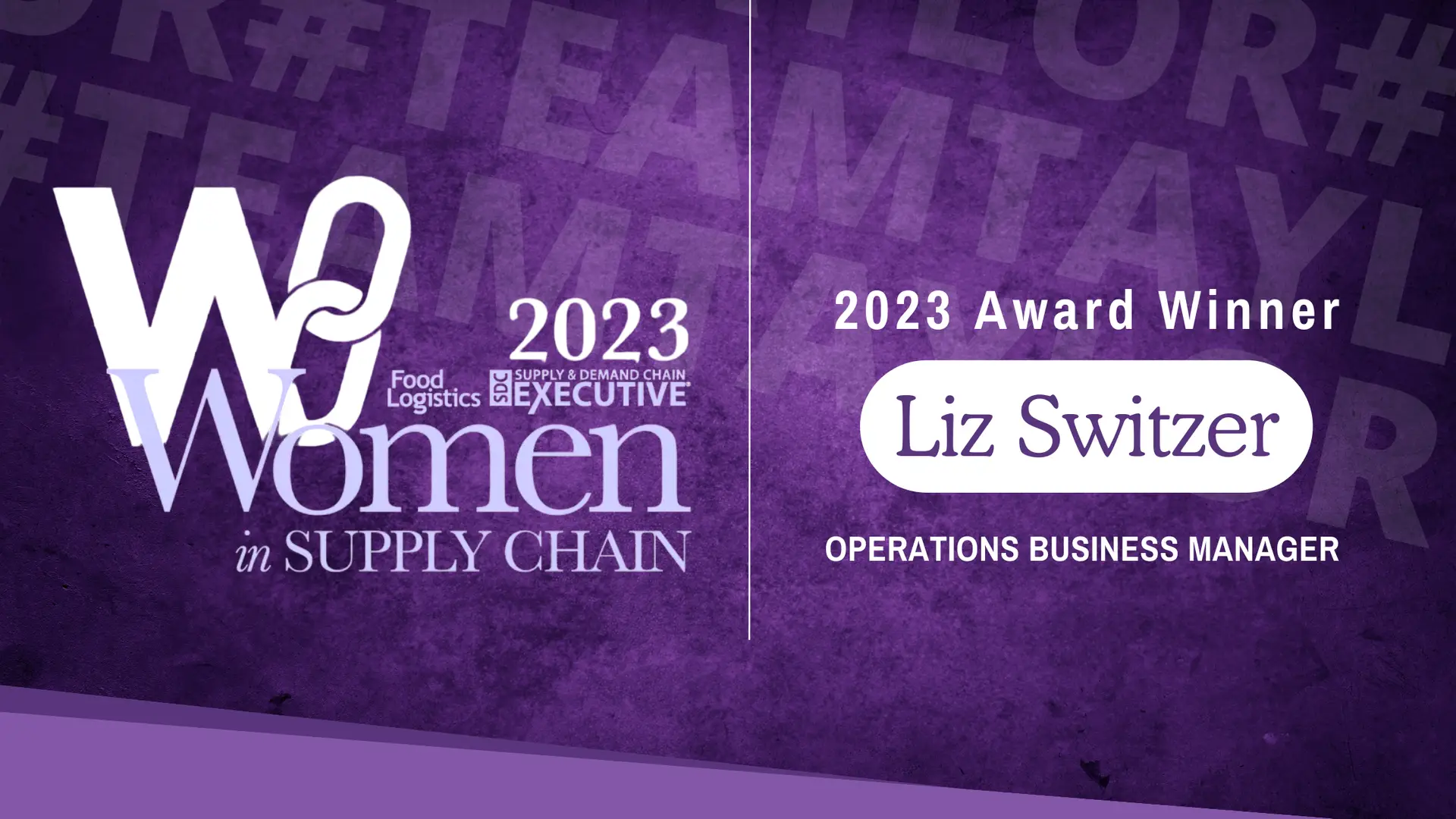 Women in Supply Chain Award 2023 — Liz Switzer