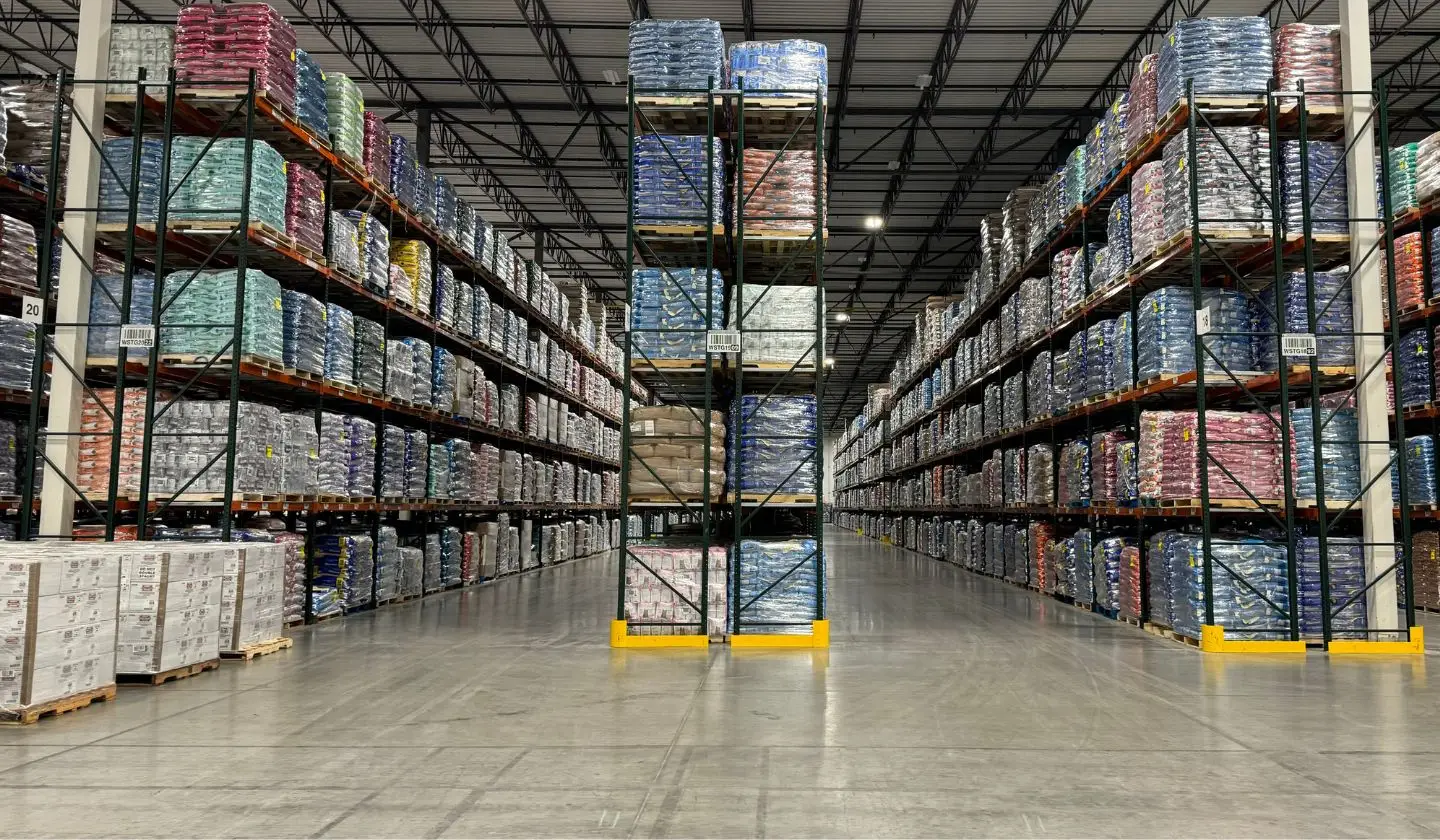 Food-grade warehouse storage at Taylor Logistics