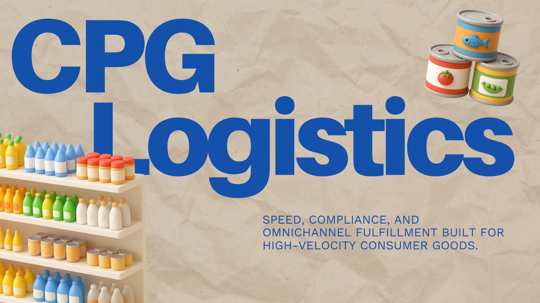 CPG Logistics - Taylor Logistics Inc. - Taylor Logistics Inc. CPG logistics warehouse with pallets of consumer packaged goods ready for omnichannel fulfillment
