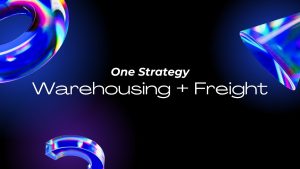 Warehousing and Freight, One Strategy graphic representing connected enterprise logistics and supply chain operations.